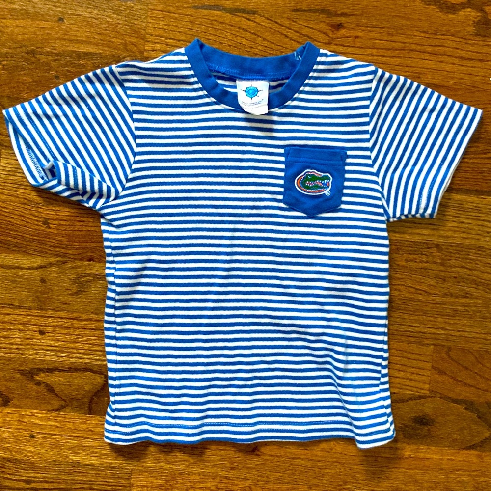 Baby gators striped pocket logo tee